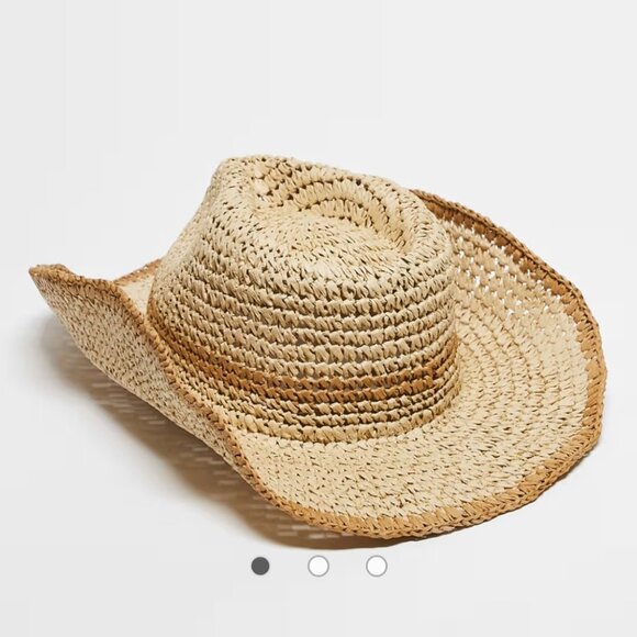 New Asos Straw Cowboy Hat - Picture 1 of 3